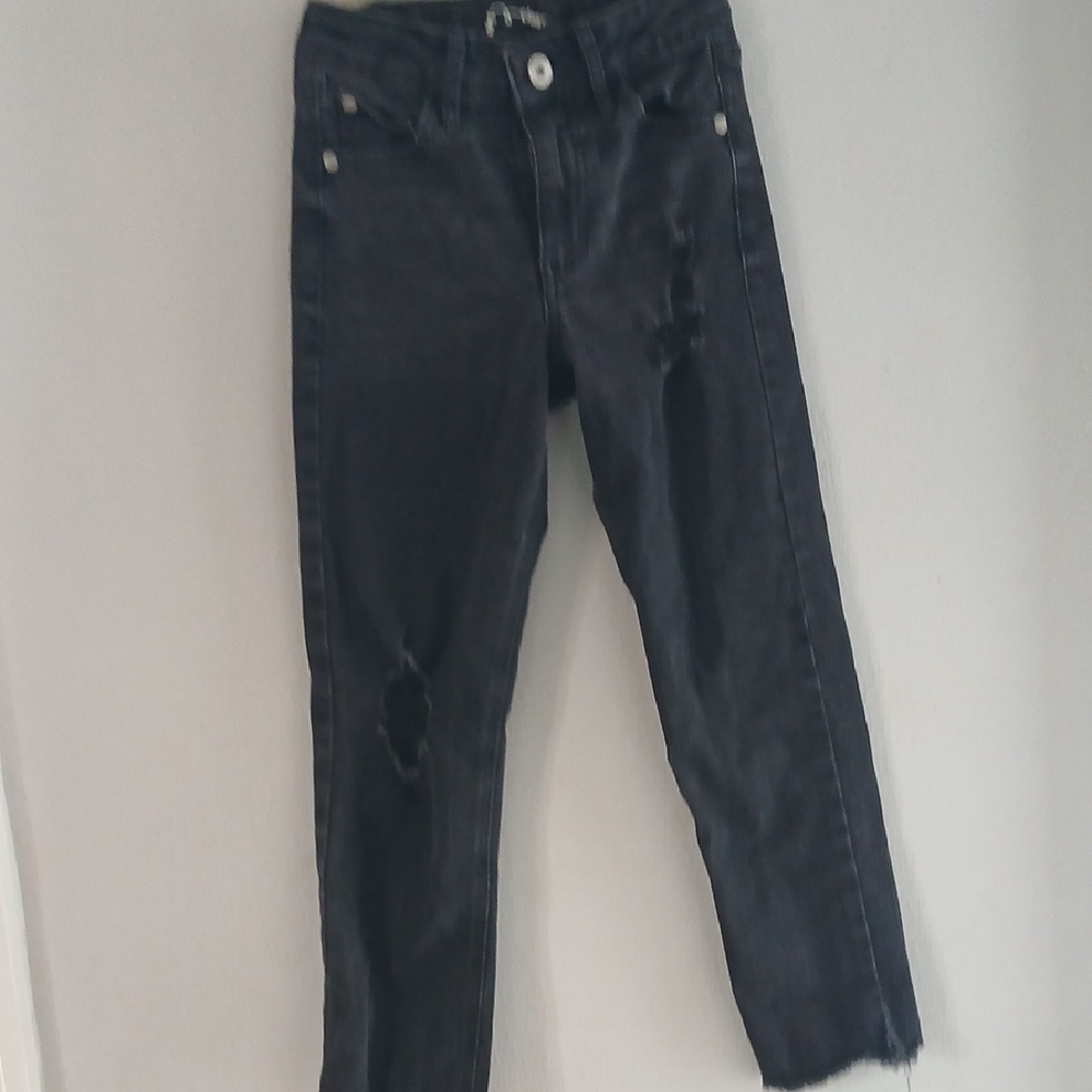Art Class Charcoal Distressed Kids Jeans